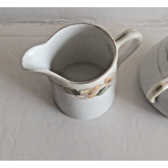 Nippon Hand-Painted Floral with Gold Trim Sugar Bowl & Creamer Set - Picture 7 of 13
